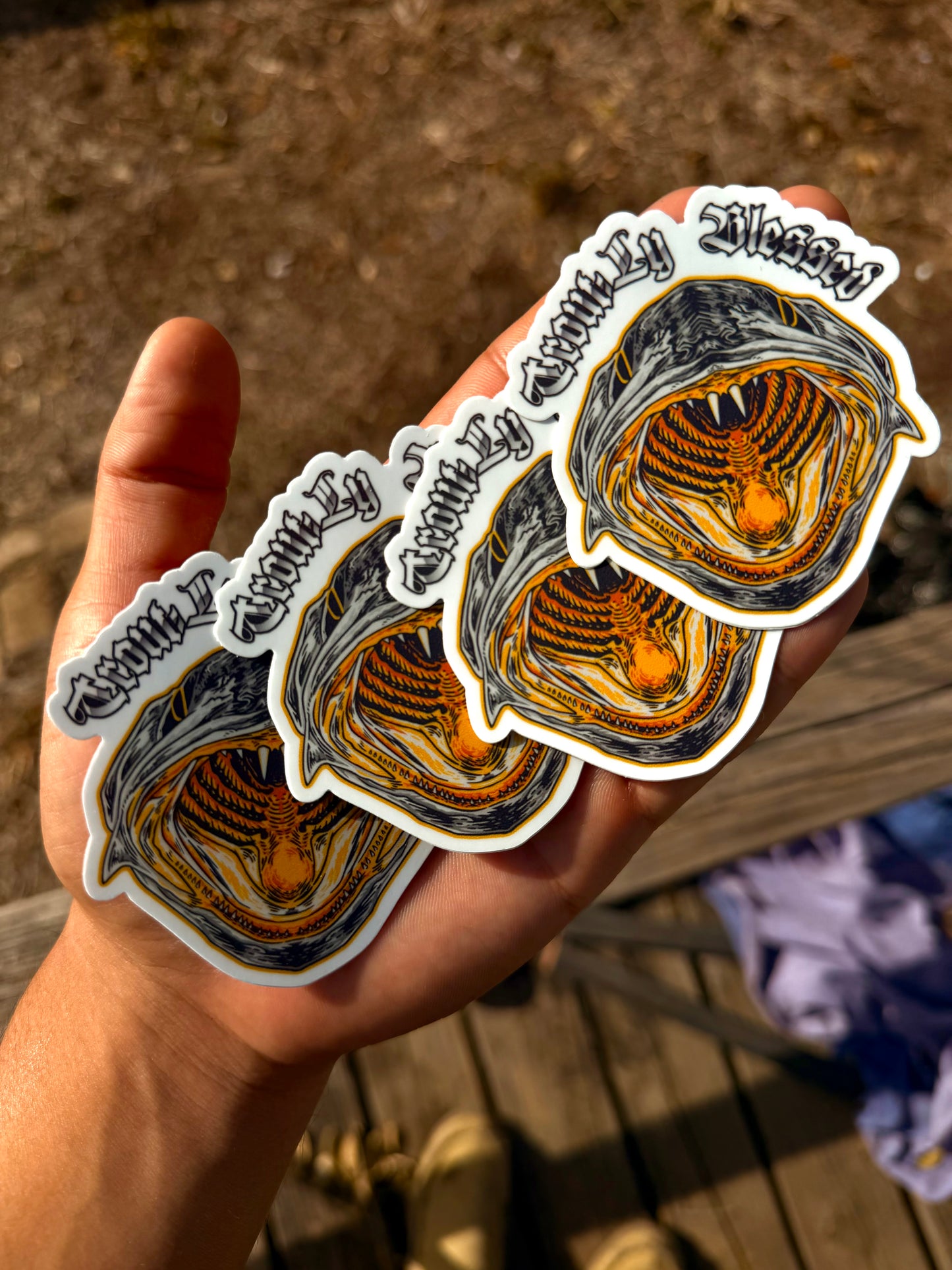 Troutly Blessed Sticker